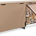 VIVOHOME 8 ft Heavy Duty Firewood Rack Outdoor with Cover, Fire Wood Storage Rack, Log Holder and Cover Combo Set with Zipper, Brown