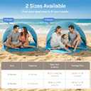 Wolfwise Pop Up Beach Tent, Easy Setup Sun Shade Shelter Foldable 3 Person | Instant Beach Sunshade Umbrella for Sand Popup, UPF 50+ UV Protection, Portable Carry Bag Carpa para Playa, 57L×87D×47H" Blue