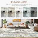 Neutral Area Rug 6x9 Washable Rugs for Living Room Aesthetic, Large Abstract Non-Slip Low-Pile Printed Accent Carpet for Bedroom Office, Brown/Grey