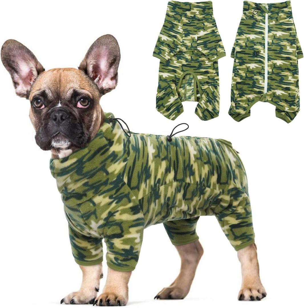 ROZKITCH Small Dog Camo Coat, Pet Windproof Warm Cold Weather Jacket Vest with Luminous Zipper, Jumpsuit Apparel Outfit Clothes for Small Medium Large Dog Camo S (S(Back Length:16"))