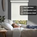 Amgo Cordless Blackout Roller Shades for Home, Light Beige, 36" W X 72" H