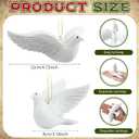 Pinkunn 6pcs Christmas Dove Ornaments Artificial White Peace Dove Hanging Decoration White Resin Birds with Gold String for Christmas Tree Decorations Wedding Cake Centerpieces DIY Decoration