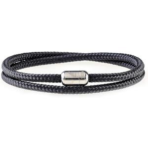 Wind Passion - Mens Bracelet, Durable Rope Wristband for Men, Versatile Pulseras Para Hombres - Waterproof, Magnetic Clasp, Ideal for Outdoor & Fashion (Small ( Wrist size: 5.31 - 5.71 inch ), Silver Magnet - Black Pearl)
