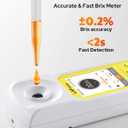 3-in-1 Digital Refractometer with ATC for Wine Making, Home Brewing, Rechargeable 0-95% Brix Meter for Coffee, Juice, Honey, Maple Syrup