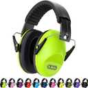 Ear Muffs for Noise Reduction: 27.4SNR Noise Cancelling Headphones for Kids Adults, EM100 Adjustable Hearing Protection Earmuffs for Monster Jam, Autism Sensory, Concerts, Fireworks (Green)
