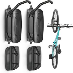 monTEK Swivel Bike Wall Mount, Bike Hangers for Garage, Space-Saving Vertical Bike Rack, Sturdy Bike Storage Rack Holds Up to 66lbs, Easy to Install, Pack of 2