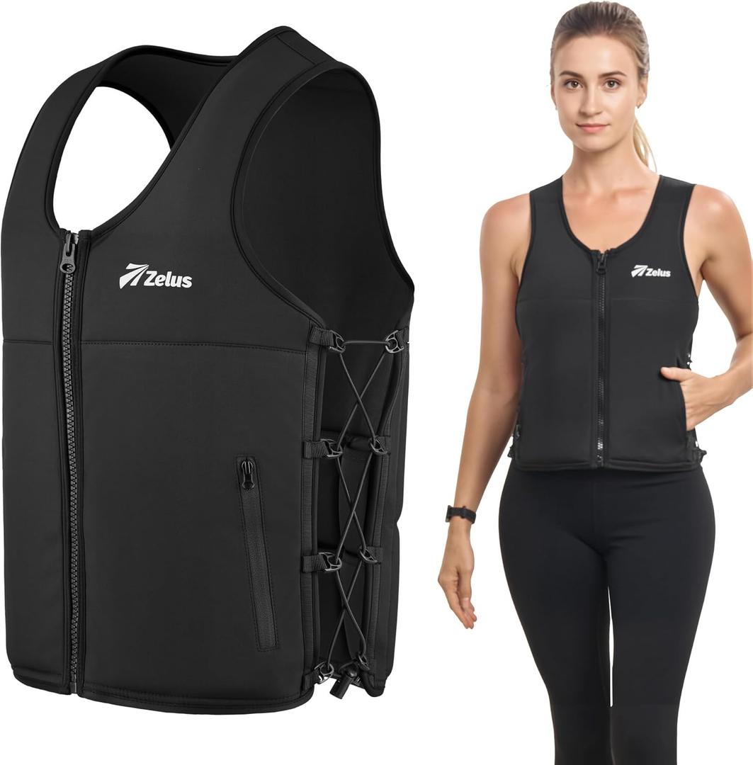 ZELUS Weighted Vest, 10&15lb. Z-Fit Weight Vest for Women Men with Adjustable Soft Iron Weights, Unisex Training Vest for Walking Strength Training, Workout Vest with Pockets Reflective Strip (Black, M/L)