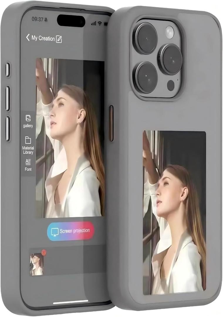 Smart Ink Phone Case,Compatible with iPhone 14 Promax,Custom Image Display AI Cell Phone Case,Electronic Ink Phone Case,Anti-Drop Silicone DIY Phone Case,Gray Smart Ink Phone Case,Compatible with iPhone 14 Promax,Custom Image Display AI Cell Phone Case,Electronic Ink Phone Case,Anti-Drop Silicone DIY Phone Case,Gray