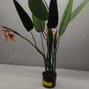 4FT Artificial Bird of Paradise Plant with 2 Flowers & 12 Detachable Leaves - Faux Plants for Indoor/Outdoor Home & Office Decor, Perfect for Porch, Living Room, Holiday Decorations