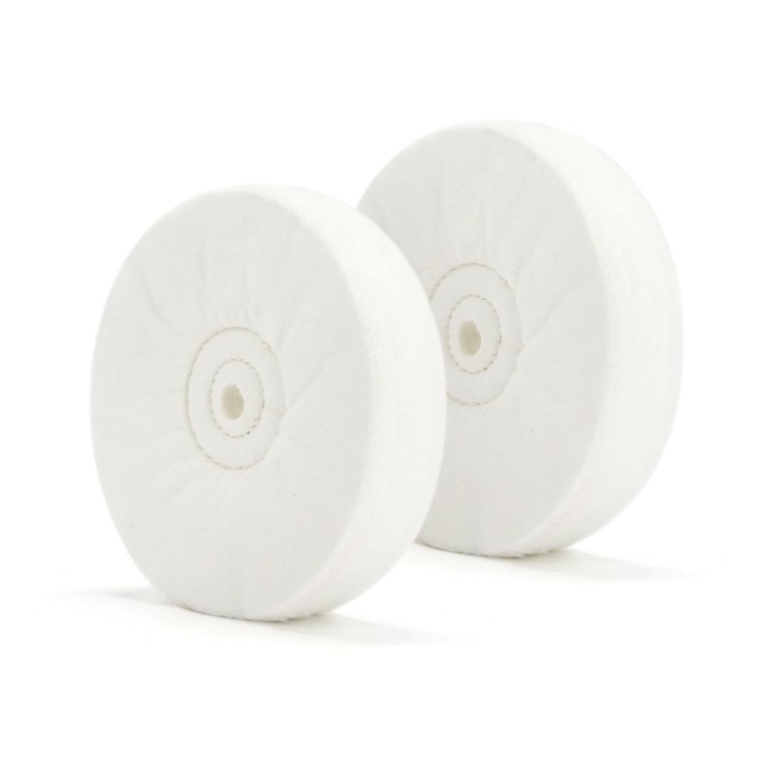 SCOTTCHEN Polishing Wheel 6" x 1/2" Arbor Soft Flannel 30plys for Bench Grinder - 2 Pack