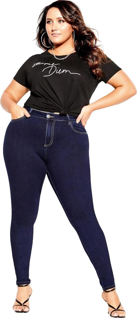 City Chic womens Avenue Plus Size Jean Exemplar (Ink Blue, M)