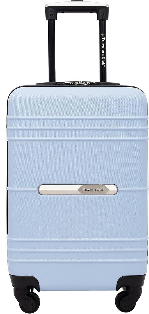 TRAVELERS CLUB Richmond 20" Carry On Suitcase Hardside Spinner Luggage With 360 4 Wheel System - BLUE