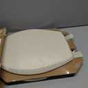 Mayfair Cassel Slow Close Toilet Seat, Easy Clean, Non Slip Premium Wood Seat, Easy Install, Made in USA, Round, Bone