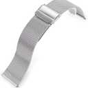 MiLTAT 20mm Quick Release Classic Superfine Mesh Milanese Watch Band Brushed