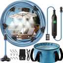 Portable Misting System for Outdoor Cooling, 23 FT Misters for Outside Patio with Rechargeable Pump, 30L Water Bag, 6 Adjustable Nozzles for Tent, Canopy, Backyard, Umbrella and Camping