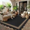 6x9 Scalloped Rug Easy Jute Washable Outdoor Patio Rug for Living Room
