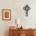 Rajukit Christian Wall Crosses for Home Decor-Premium Metal Cross Wall Decor,Elegant Spiritual Cross for Wall with Timeless Design-Blessed