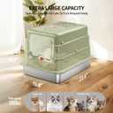 Stainless Steel Cat Litter Box with Lid, Extra Large Enclosed Metal Litter