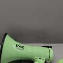 Pyle 50W Megaphone Bullhorn - Portable, Automatic Siren & Adjustable Volume, Projection Range Up to 1200 Square Yards, Aux Input, Talk, Siren, Music, Whistle, & Record, Shoulder Strap (Black) (Green)