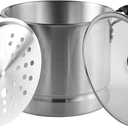 IMUSA USA Aluminum Steamer with Glass Lid Size 16-Quart, Silver