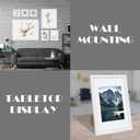 Hongkee 8x12 White Picture Frames set of 3, Made of Wooden and Glass Photo frame - Displays 6x8 Picture with Mat or 8 x 12 Poster without Mat, Desktop & Wall Collage Frame set