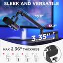 InnoGear 2026 Upgraded Microphone Boom Arm, Magnetic Cable Management Low Profile Mic Stand 360 Rotatable Desk Mount for Fifine AM8 K669B Blue Yeti HyperX QuadCast SoloCast AT2020, Black
