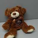 Libima 14 Inch Remembrance Bear Plush Stuffed Animal with Recorder Soft Doll Fabric Animal Toy with a Picture Frame for Baby Shower Wedding Birthday Graduation Gift(Dark Brown)