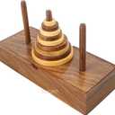 Tower of Hanoi Game Gift Wooden Puzzle Brainteaser Hanoi Tower 9 Rings Logic Games Brain Teaser Learning Intellectual Thinking Toy Premium Rosewood