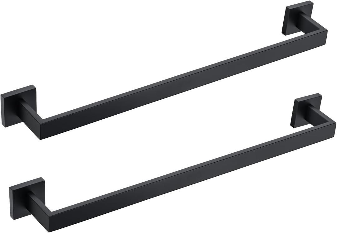 BANOLUX Towel Rack, 16-Inch Single Towel Bars for Bathroom, Towel Racks for Bathroom Wall Mounted SUS304 Stainless Steel Hand Towel Holder Heavy Duty, Matte Black Towel Bar 2 Pack, A7-TB-MB-16IN-2Pack