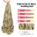 WIPPORYA Blonde French Curl Braiding Hair 24 Inch Soft Braiding Hair Pre Stretched Loose Wave Bouncy 100g/pack Yaki Hair for Black Women Hair Extensions for Braids(#24 24 Inch)