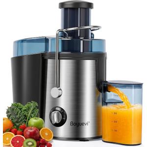 Juicer Machine, 800W Centrifugal Juicer for Whole Fruits and Vegetables,3 Inch Wide Feed Chute, Easy to Clean, Silver