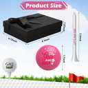 Realspring 25 Pcs/12 Sets Women's Golf Ball Funny Golf Ball for Women with Tees Gift Box and Golfing Gifts for Women Coworker Employee Golfer (Pink, Playful Style)