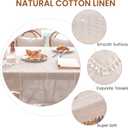 Deep Dream Tablecloths, Embroidered Waterproof Table Cloth Cotton Linen Wrinkle Free Anti-Fading Table Cover Decoration for Kitchen Dinning Party Christmas, 55 x 86 Inch - Light Brown