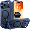 TORRAS Strong Magnetic & Seamless Stand for iPhone 17 Pro Max Case, Fit for MagSafe, Military Grade Drop Protection, Invisible Adjustable Kickstand, Camera Control Button, Translucent Matte Deep Blue