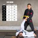 Elite Sports Kids Brazilian Jiu Jitsu Belts Preshurunk Martial Arts Youth BJJ Belts for Girls & Boys with BJJ Ranking Stripes (Yellow)