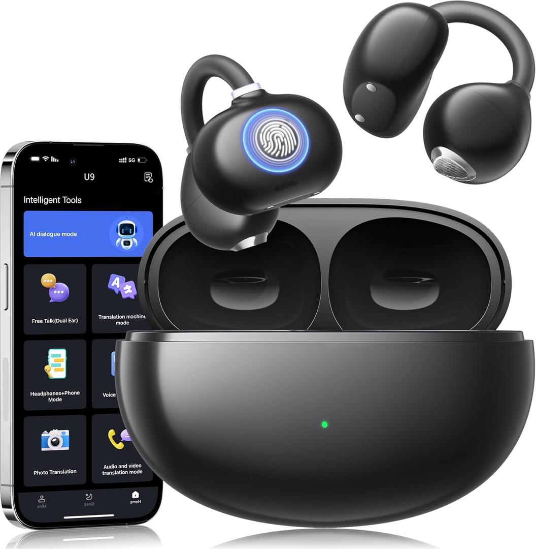 AI Translation Earbuds Real Time 163 Languages Audifonos Traductores Ingls Espaol, Translator Earbuds Bluetooth 5.4 with APP, 2-Way Voice Translator Earphones for Travel Business Learning