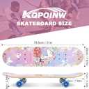 Standard Skateboards with Colorful Flashing Wheels for Beginners, Kids,Teens, 7 Layer Maple Complete Skateboard for Girls Boys, 31" x 7.8" Double Kick Concave Kids skateboard with Skate T-Tool