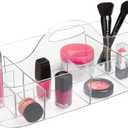 iDesign Clarity Cosmetic Organizer Tote for Vanity Cabinet to Hold Makeup, Beauty Products - Clear 14.5" x 7" x 5.75" (Large)