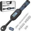 3/8 Torque Wrench Digital (5.02-99.6 Ft.Lb2% Accuracy Digital Spark Plug Socket & Tire Inch Pound Torque Wrench 3/8 Drive with Buzzer and LED Flash Notification Track Mode for Moto Auto Car