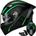 Full Face Motorcycle Helmets DOT Approved Motorcycle Street Bike Helmets with Extra Tinted Visor, Helmets for Adults Motorcycle, Lightweight ABS Shell for Adults Men and Women (M54~57CM)