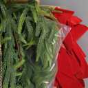 2PCS 6FT Artificial Norfolk Pine Garland Includes 4 Red Bows, Real Touch Faux Greenery Garland for Home, Wedding, Party Decor - Mantle, Staircase, Indoor Outdoor