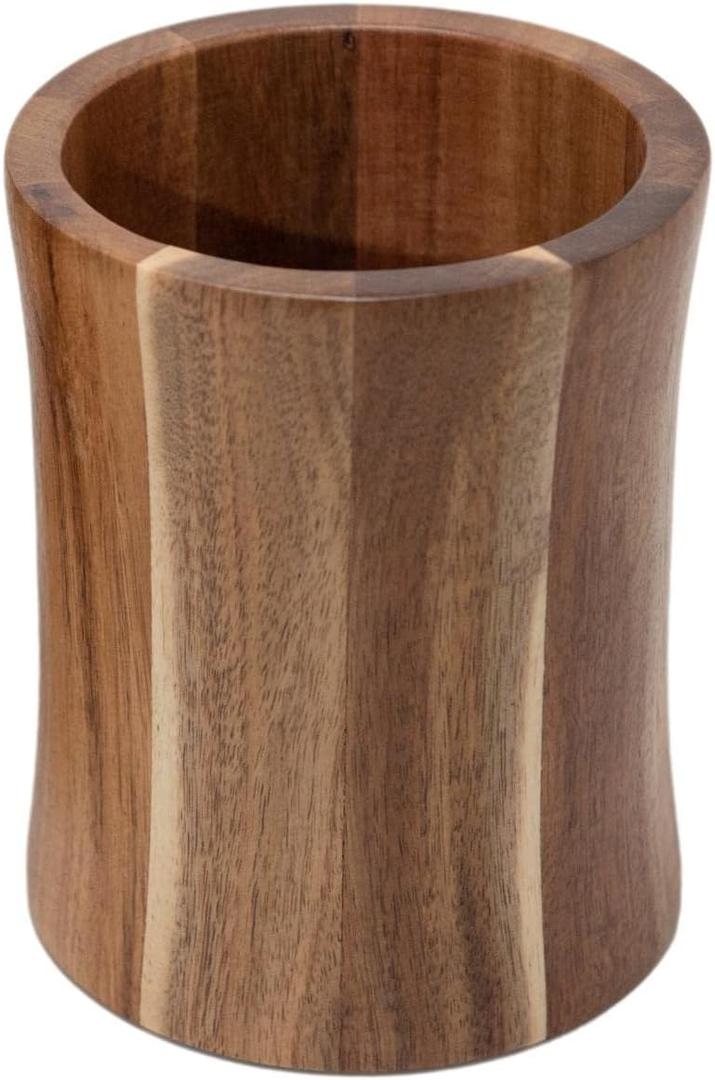 The Pretty Turtle Bamboo Kitchen Counter Utensil Crock Holder Caddy (Acacia Large)