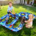 TERRAMUS 2-Tier Water Table Toys with Watermill for Kids, Upgraded Large 115PCS Water Park Playset, Summer Toys DIY Waterways for Backyard Beach Pool Lawn, Outdoor Toy for 3-5 4-8, Gifts for Boys Girls