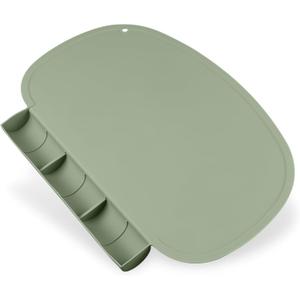 Silicone Placemat with Food Catching Pockets for Baby & Kid, Food Grade Silicone Non-Slip Toddler Food Place Mats with Raised Edges for Dining Table