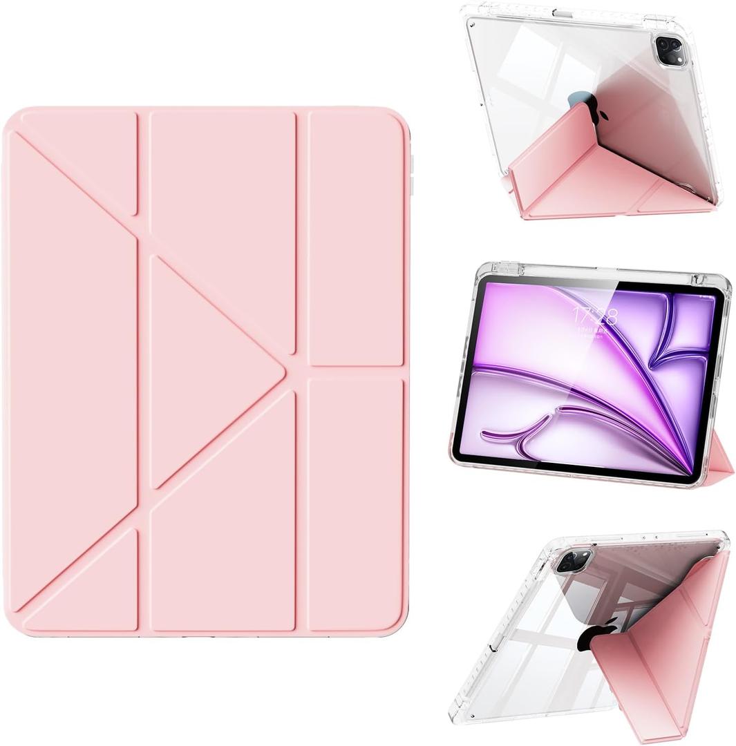 Folio Magnetic Cover Compatible with iPad Air 11-inch Case M2/M3, Replacement for iPad Pro 11-inch Case(4th/3rd/2nd/1st) with Multi-Angle Stand, 10.9 inch Air 5th/4th Clear Cover with Pencil Holder