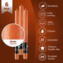 SPAAS Rustic Orange Dinner Candles - Set of 6-10" Unscented for Halloween, Home Decor, Table, Party, Weddings, and Holiday