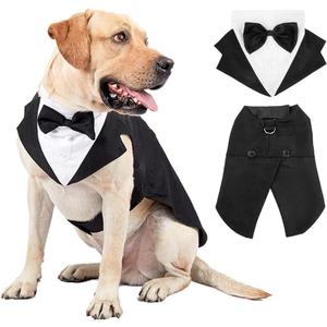 Dog Costume Large Dog Tuxedo Bandana Suit 2-Piece Removeable,Dogs Wedding Attire Outfit for Large and Medium Dogs,Golden Retriever, Labrador, Samo,Bulldogs