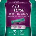 Poise Impressa Incontinence Bladder Support for Women, Bladder Control, Size 3, 21 Count (Packaging May Vary)