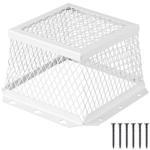 Pasimy 1 Pc 7" l x 7" W x 5" H White Stainless Steel Universal Vent guard, Easy Installation outside dryer vent cover Hood-style Kitchen Bathroom Exhaust Vents Cover