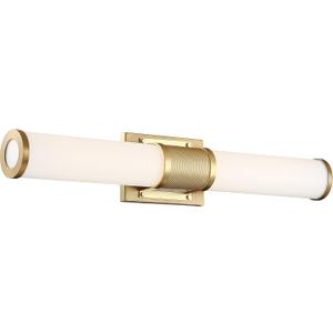 Nuvo 62/1602 Caper LED Vanity Brushed Brass with Frosted Lens, Gold